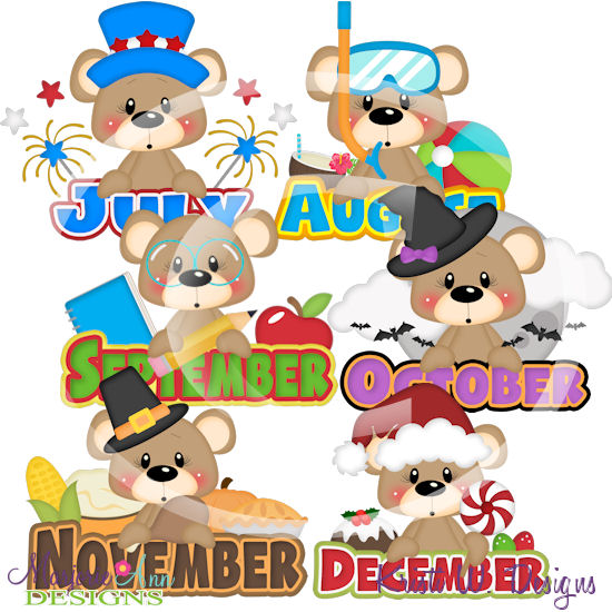 Franklin-It's On The Calendar July-Dec SVG Cutting Files+Clipart - Click Image to Close